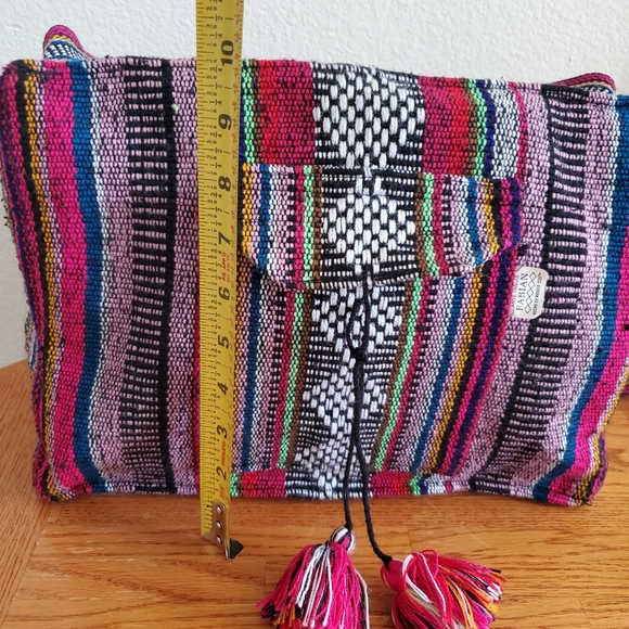 Handcrafted Colorful Striped Boho Women's Shoulder Bag - Picture 14 of 15